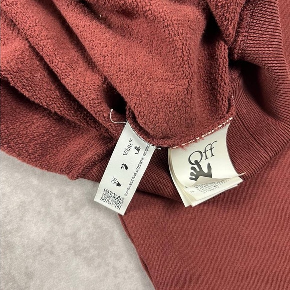 [232] Off White Diagonal Helvetica Over Crewneck Sweatshirt XXL Size - Picture 3 of 5